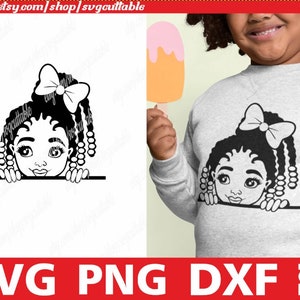 Peekaboo Afro Girl svg, Braided svg, Afro Girl svg, Melanin, African American, Black History, Digital Download, Silhouette, File for Cricut