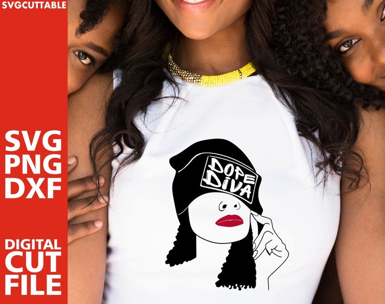 Download Dope Diva svg Red Lips Woman in Hat svg Cap Black woman | Etsy