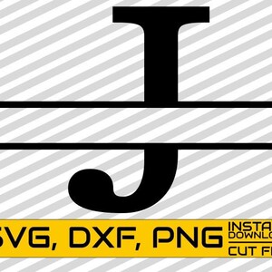 Split Letter Monogram svg, Letter J svg ,Calligraphy vector, Font svg, Cuttable files, File for Cricut, Silhouette,Instant download, Print