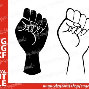 Black Fist svg, Fist svg, Melanin png, African American, Black History png, Hand svg, Punch, Digital Download, Silhouette, File for Cricut