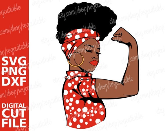 Download Strong Black Woman In Bandana Svg Black Woman Svg Black Girl Etsy