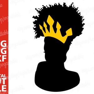 Afro Diva with a crown svg, Afro woman, svg, dxf, png, jpg, digital cut file, for cutting machines, personal, commercial, Silhouette, Cricut