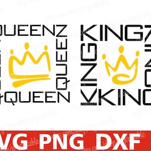 Queen svg, King svg, African American svg, Black King svg, Black Queen svg, Crown svg, Melanin, Afro svg, File for Cricut, Instant download