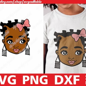 Black Girl svg, Afro svg, Melanin svg, Doll svg, Dreadlocks, Black Girl Magic svg, Hair Bow, Digital Download, Silhouette, File for Cricut