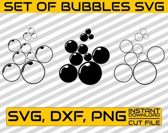 3x Bubble bundle svg, soap bubble svg, Blowing bubbles Clipart, Vector, Cuttable files, File for Cricut, Silhouette,Instant download, Print