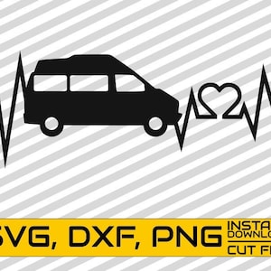 Camper svg, Heart Beat svg, Camping svg, Tent svg, Motor Home, Van svg, Cuttable bestanden, Vector, File for Cricut, Silhouette, Instant download