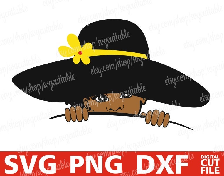 Download Peeking Black Girl With Hat Svg Peek A Boo Svg Black Kids Black Woman Natural Hair Silhouette Instant Download Cricut File Cut File