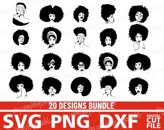Download 20 Black Girl Afro Bundle Svg Lady Bundle Svg Natural Hair Etsy