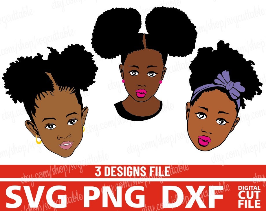 Girl with silhouette black afro Afro SVG