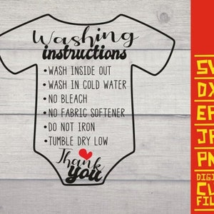 4x T Shirt and Baby Body Washing Instructions Svg Care - Etsy