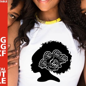 Black Woman with Flower svg, Africa map svg , Melanin svg, Black Woman svg, Black Girl Magic, Digital Download, Silhouette, File for Cricut