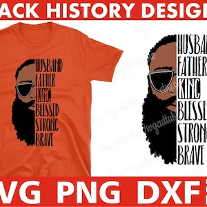 Baard Man svg, Black Man svg, Man svg, Daddy svg, Vaderdag svg, Black King, Afro, Strong Man, Echtgenoot, Bestand voor Cricut, Instant download