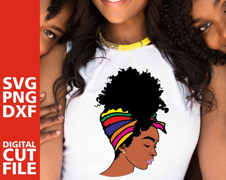 Download Afro Woman with band svg Layered Black Woman svg Afro Girl ...