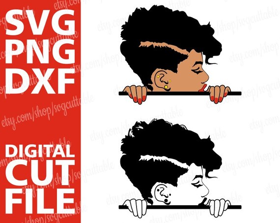 Download 2x Peeking Girl With Short Hair Svg Melanin Afro Woman Svg Etsy