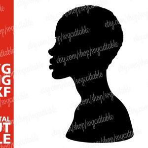 Black Woman Afro Wreath svg, Eyelash svg, Afro Hair Girl Profile Face, African American svg, Digital Download, Silhouette, File for Cricut