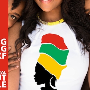 Black Woman svg, Headband svg, Melanin svg, Black Girl svg, Afro Hair svg, African Style, Digital Download, Silhouette, File for Cricut