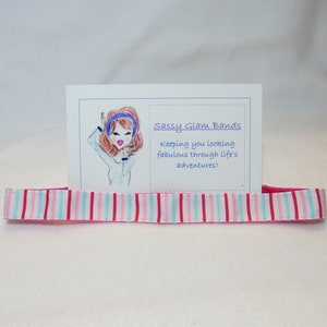 Meerkleurige strepen op witte grosgrain 7/8&quot; brede hoofdband