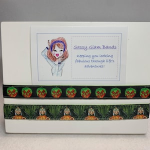 Poison apple from Snow White on 7/8&quot; width OR Old hag from Snow White on 1&quot; width grosgrain headband
