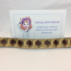 Wizard&#39;s map on light tan grosgrain 1&quot; width headband
