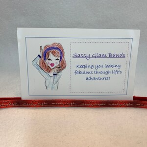 Medical/nurse heartbeat pattern on red grosgrain 3/8&quot; width headband