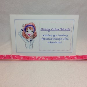 Hartjes op felroze grosgrain Valentijnsdag 3/8&quot; brede hoofdband