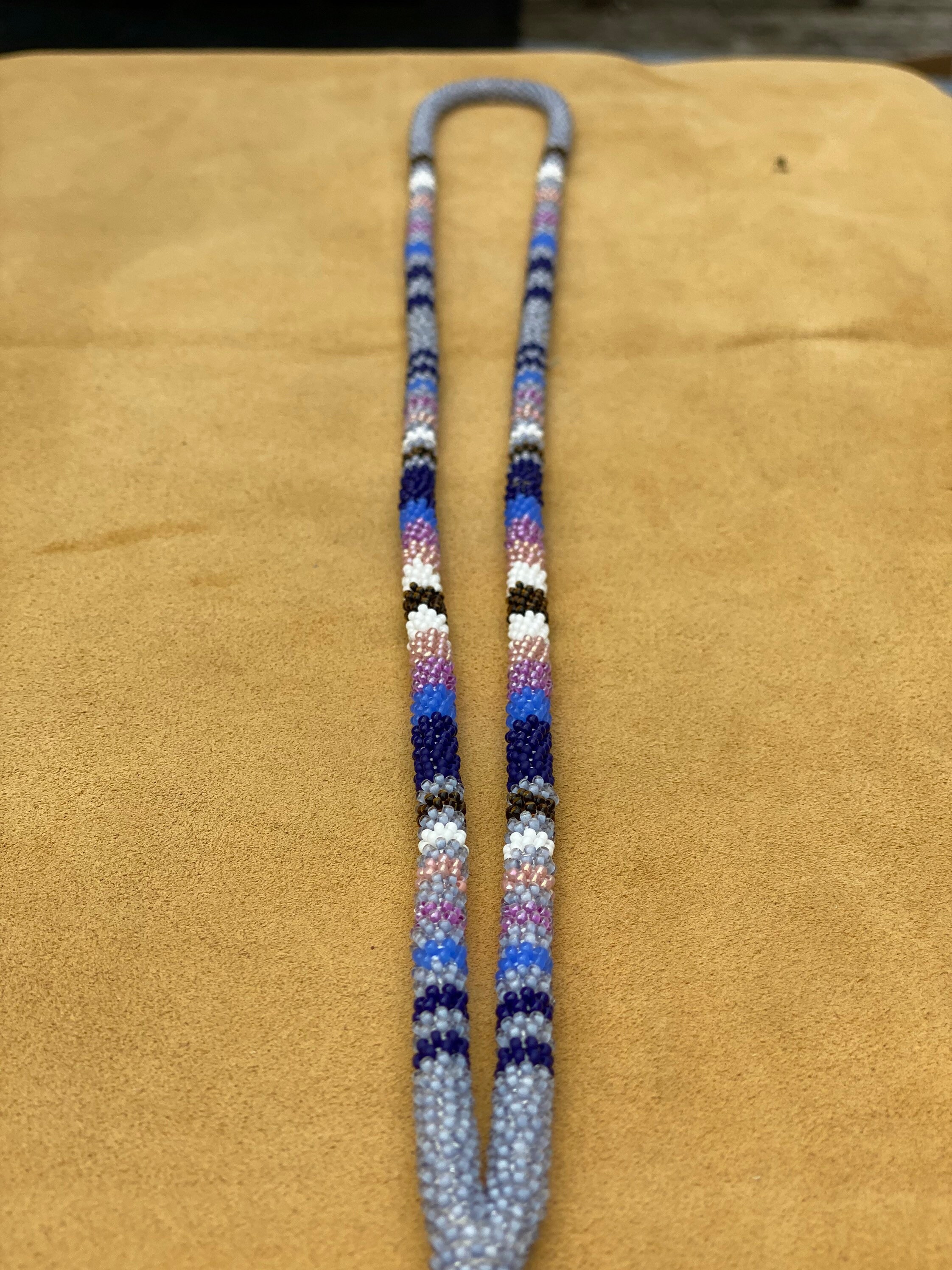 Sunset Series Fully Beaded Rope Lanyard Badge Holders | Etsy