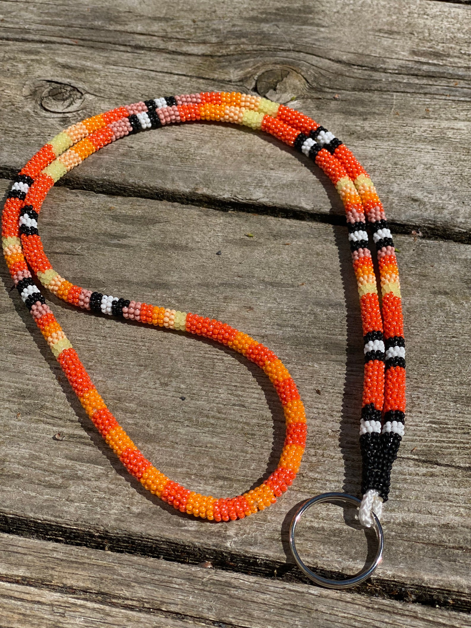 Neon Series Fully Beaded Rope Lanyard Badge Holders Etsy