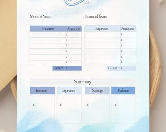 Money Map Monthly Budget Tracker | Simple Financial Planner Printable | Budget PDF
