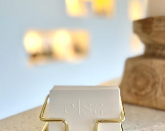 Elegant Brass Business Card Holder | Minimalist Desk Accessory | Modern Office Decor