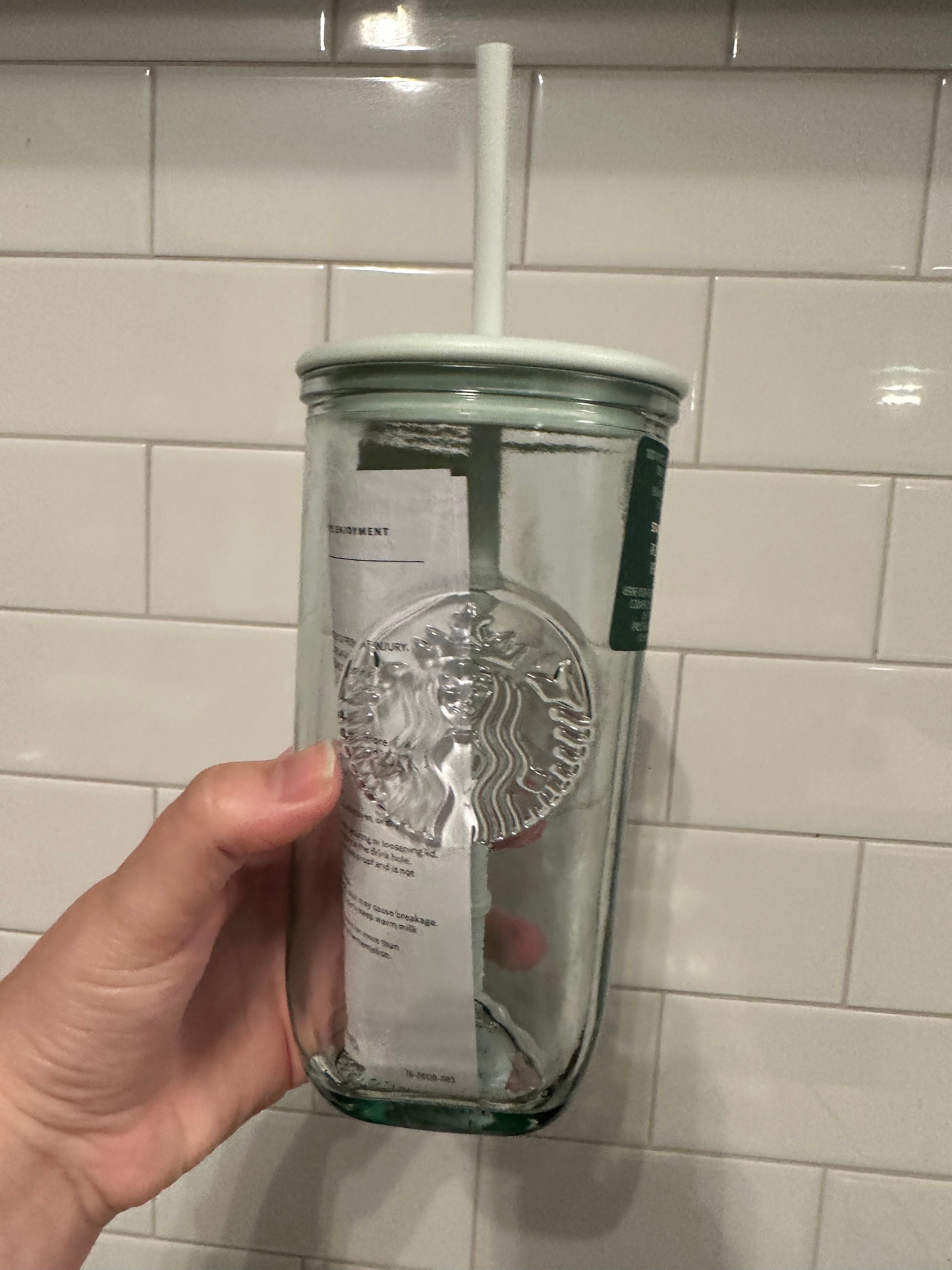 NEW STARBUCKS Recycled GLASS Cold Cup 20 oz. Venti RARE