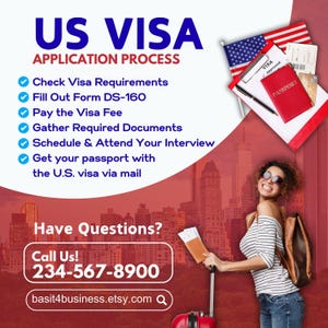 US Visa Instagram Video Template – Editable Canva Social Media Post for Immigration Services, Visa Consultants & Travel Agencies