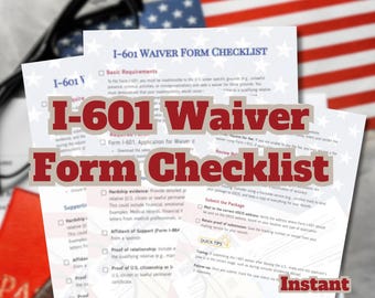 I-601 Waiver Checklist: USCIS Form Prep Guide (Digital Download)
