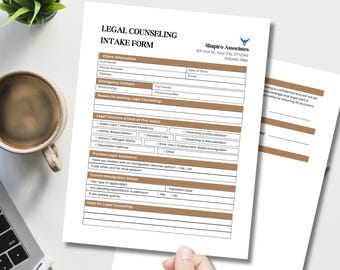 Immigration Legal Counseling Intake Form Template | Editable PDF Client Form for Law Firms & Attorneys