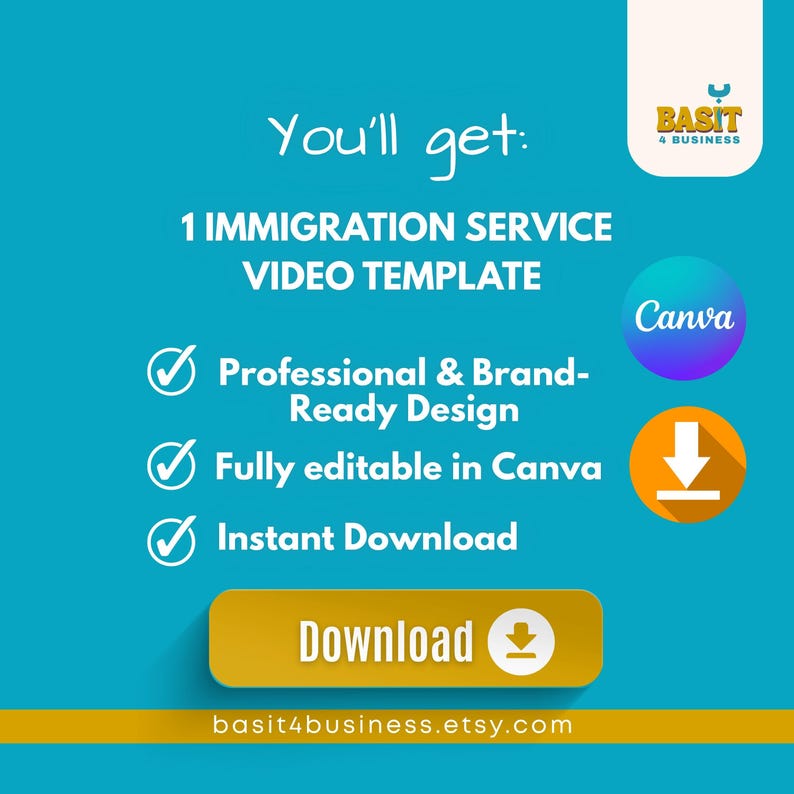 Immigration Attorney Video Template – Editable Canva Digital Business Card for Lawyers, Legal Services & Social Media Marketing image 2