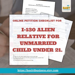 Bilingual I-130 Petition Checklist Legal Immigration Forms for Unmarried Child Under 21, USCIS Filing & Green Card Process Instant Download