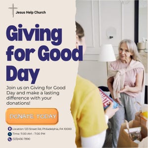 Charity Event Flyer Template – Editable Canva Pro Design for Nonprofits, Churches & Fundraising Campaigns Supporting Community Aid