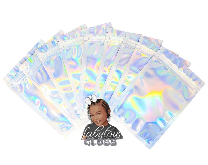 Holographic Zip Lock Bags Lip Gloss Bag Lash Bag 4x6inch Favor Etsy