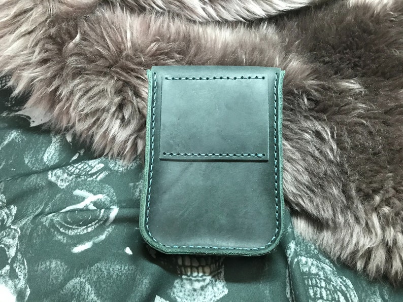 Genuine Leather Hand Stitched Handmade Dark Green Vintage Look Leather Belt Bag With Gift Box Leather Hip Bag Waist Bag Festival Belt Bag