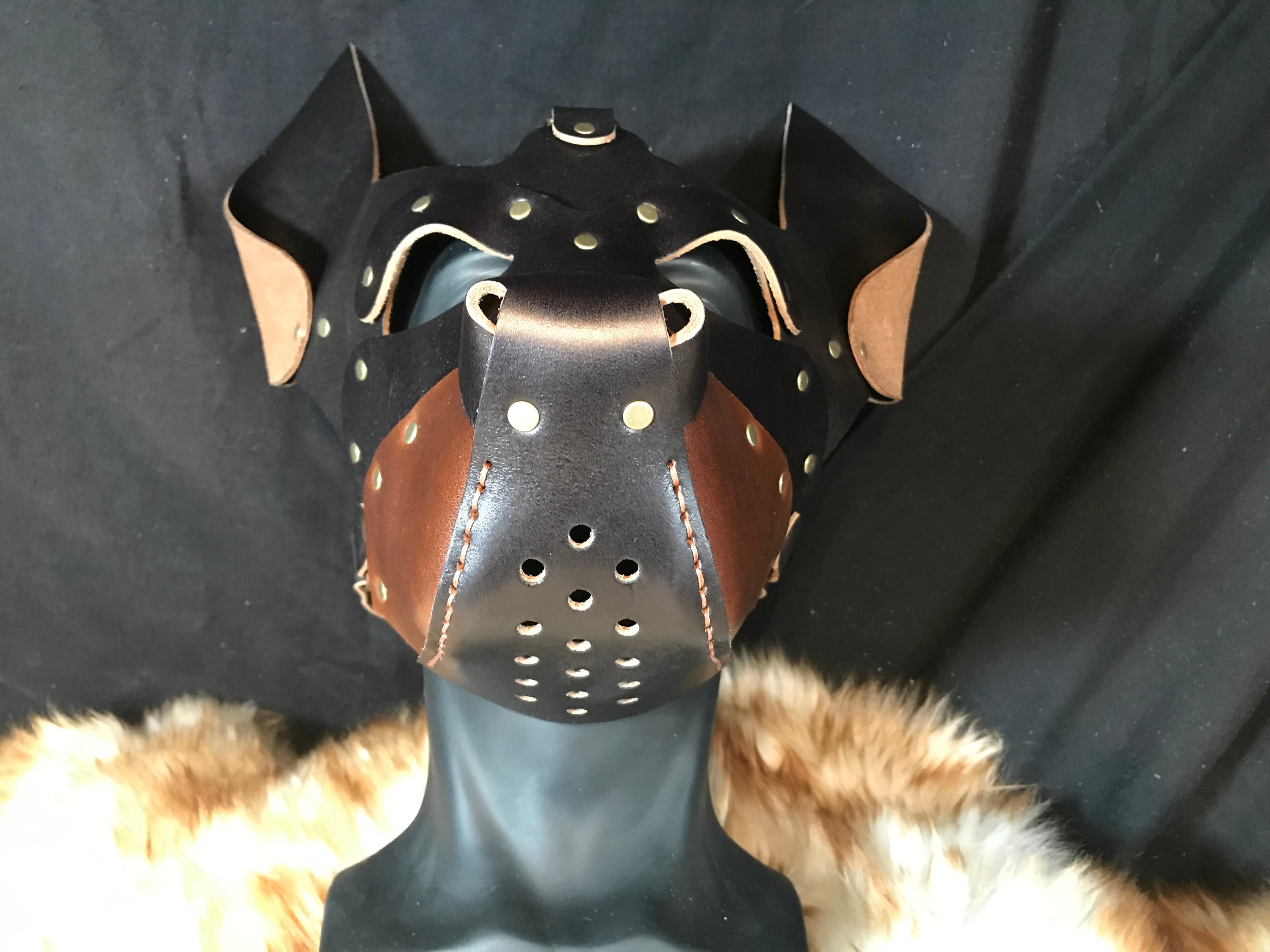 Genuine Leather Handmade Dog Pup Mask Puppy PetPlay Pet Play Etsy