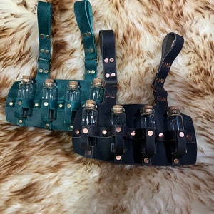 Country Rindsleder Handmade Handcrafted Gürtel 4 Flaschenhalter, große Flaschen wählen Sie Ihre Farbe