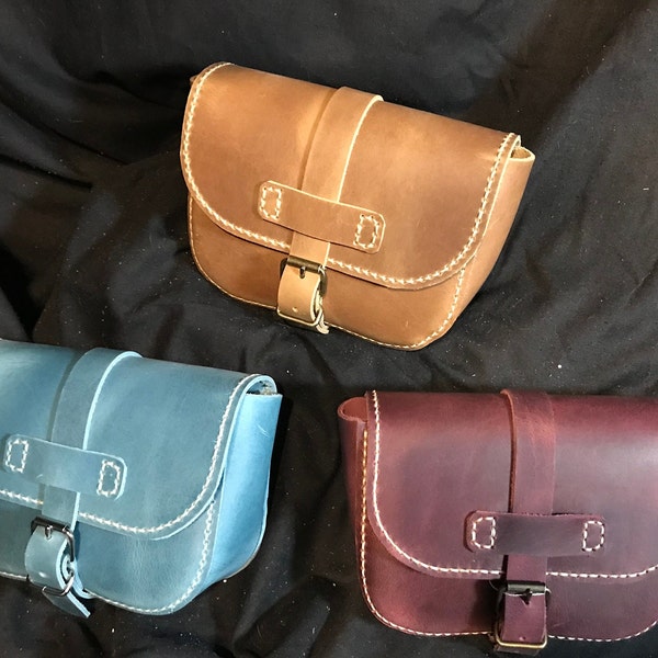 Genuine Leather Hand Stitched Handmade Pick Your Color Belt Bag Leather Hip Bag Waist Bag Festival Belt Bag