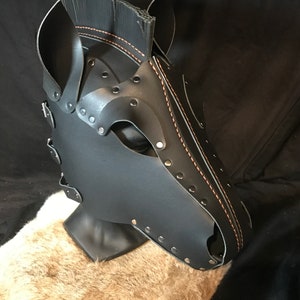 Genuine Leather Handmade Horse Pony Mask Pony Hood Custom Leather Costume KS1