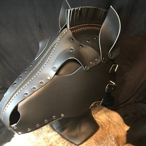 Genuine Leather Handmade Horse Pony Mask Pony Hood Custom Leather Costume