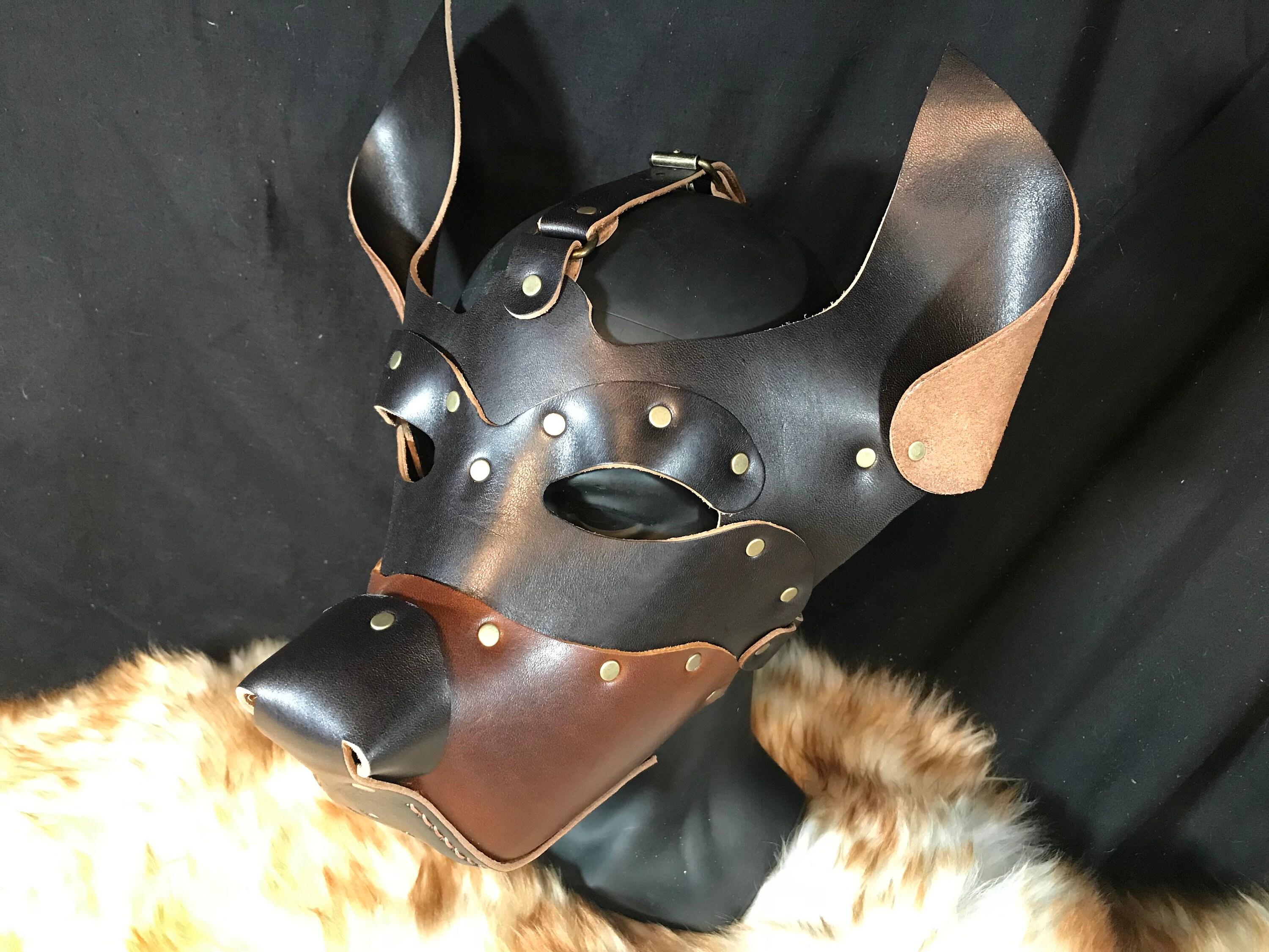 Genuine Leather Handmade Dog Pup Mask Puppy PetPlay Pet Play Etsy