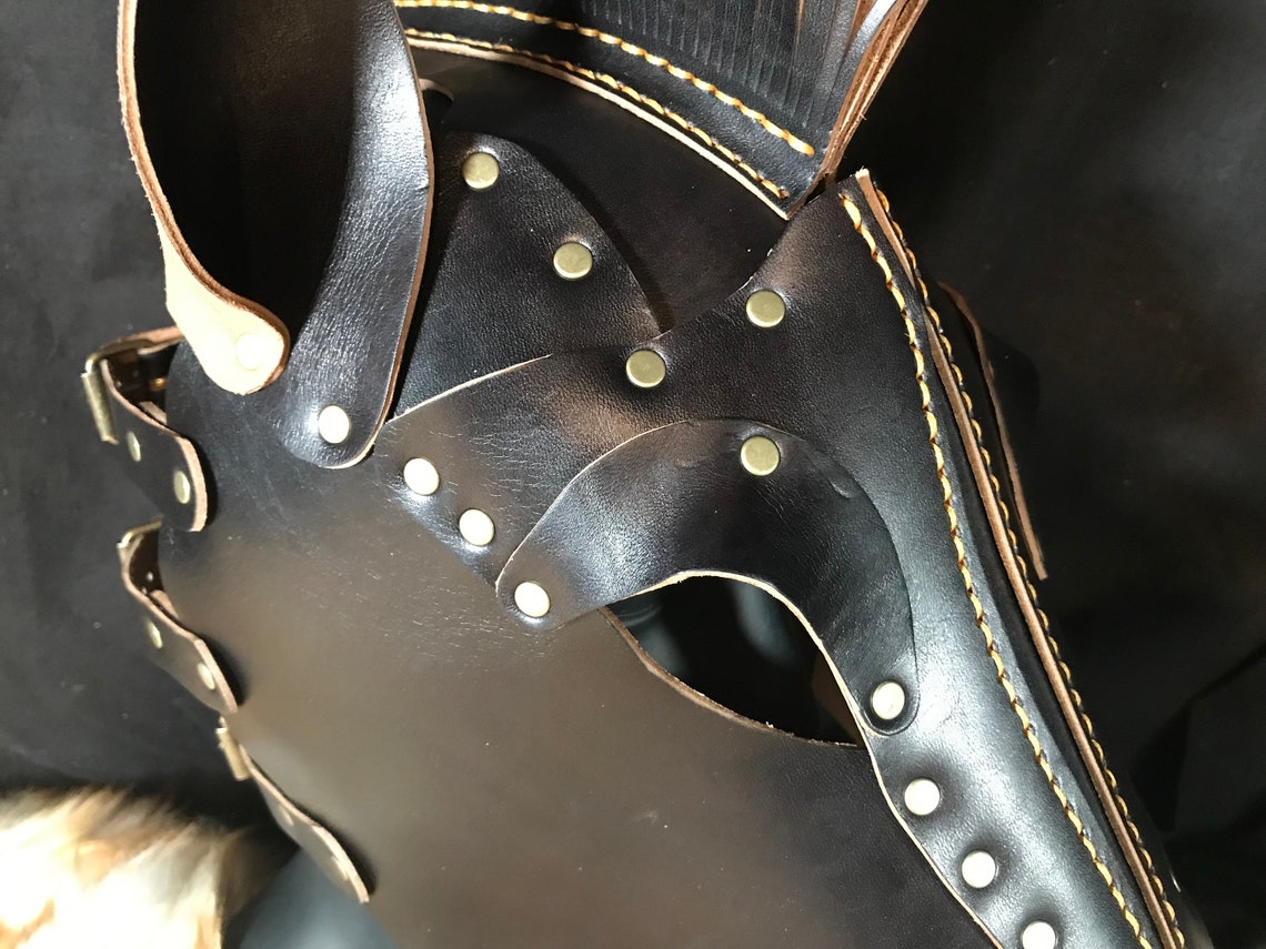 Genuine Leather Handmade Horse Pony Mask Petplay Pet Play Etsy
