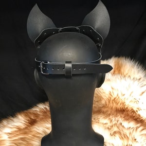 Ready to ship Genuine Leather Handmade Devil Cat Bad Kitten Masquerade Mask Black Leather Cosplay image 4