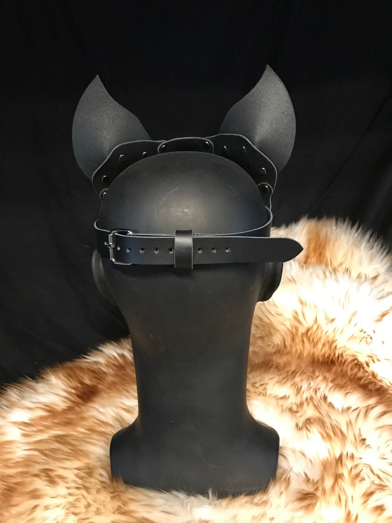 Ready to ship Genuine Leather Handmade Devil Cat Bad Kitten Masquerade Mask Black Leather Cosplay image 4