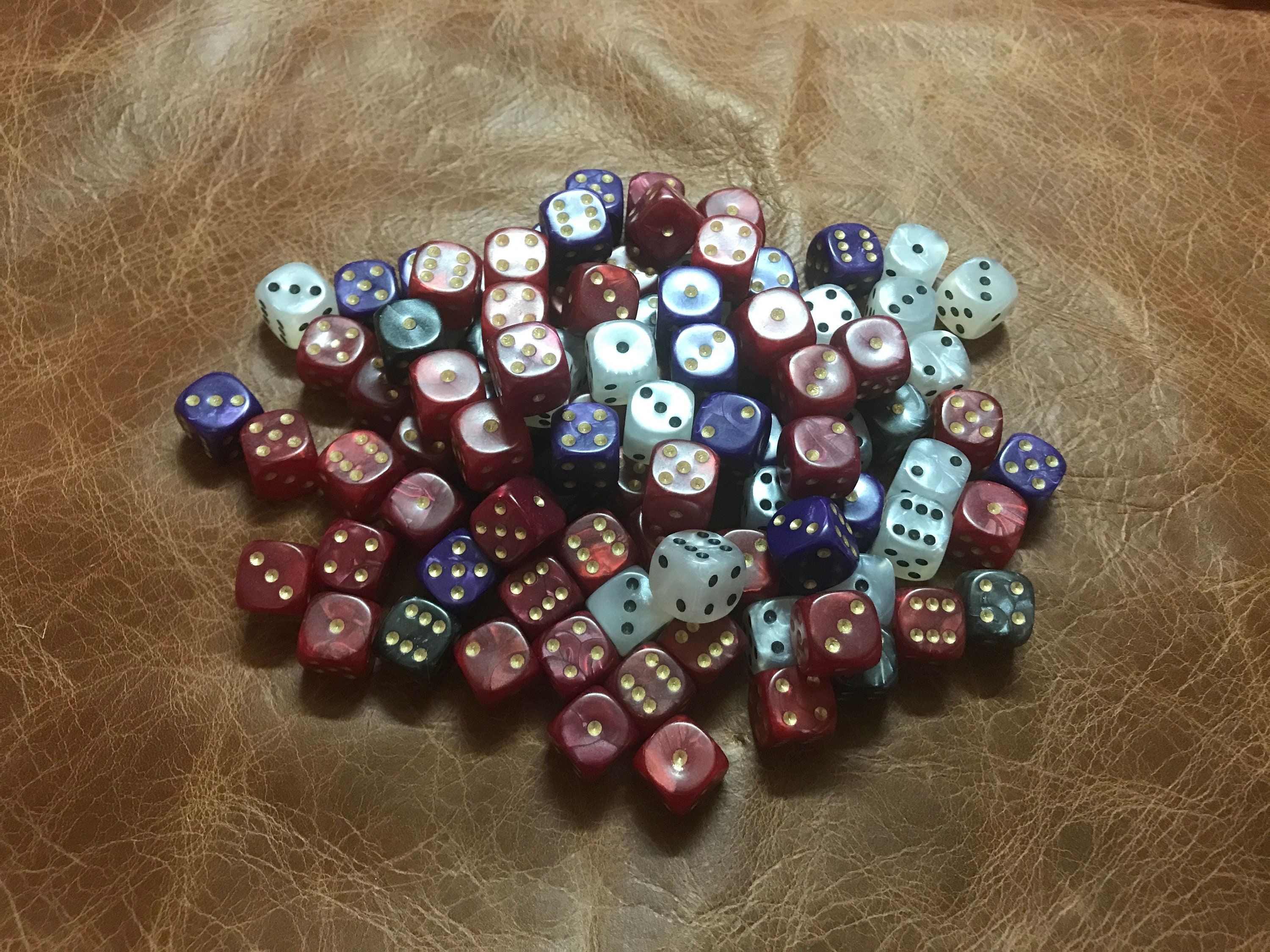 Bulk 100 x 12mm spot dice pearlised pearl mixed colors games Etsy