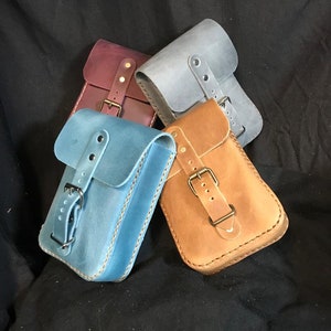 Genuine Leather Hand Stitched Handmade Pick Your Color Buckle Belt Bag Leather Hip Bag Waist Bag Festival Belt Bag image 1