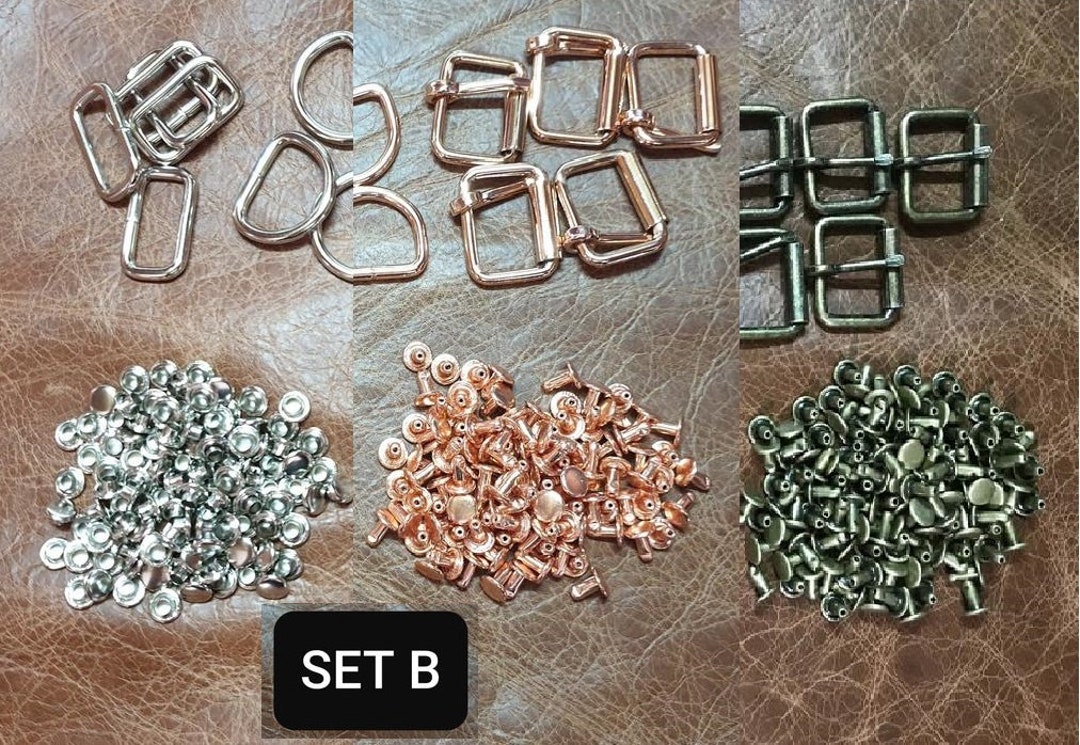 SET B Leather Bag Hardware Medium Set Double Cap Rivets D Etsy UK